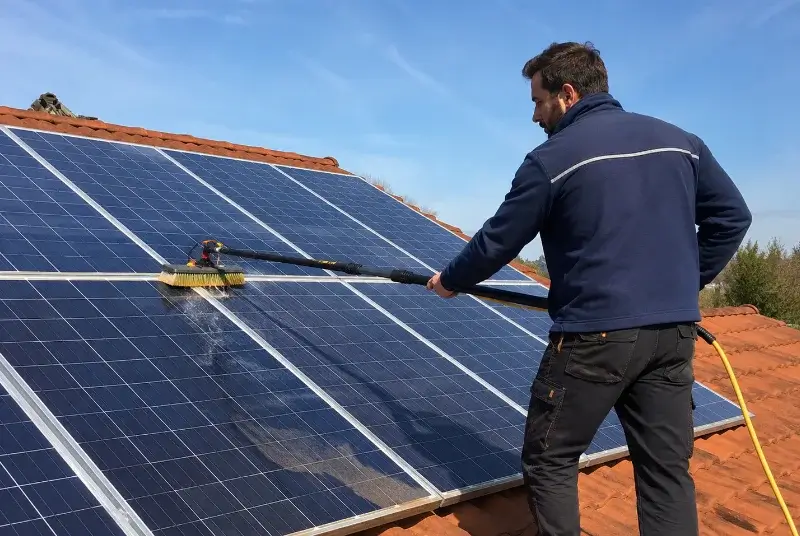 Nettoyage et entretien de panneaux solaires à la Baussaine